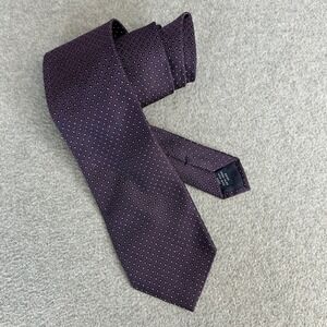 Breuer Necktie Purple Black Silver Dot 100% Silk Mens Tie Office Professional